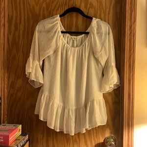Black Rainn white blouse